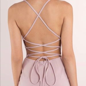 lace up backless dress